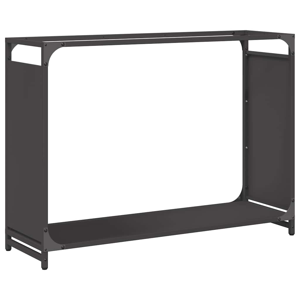 Brennholzregal Schwarz 90x28x65 cm Kaltgewalzter Stahl
