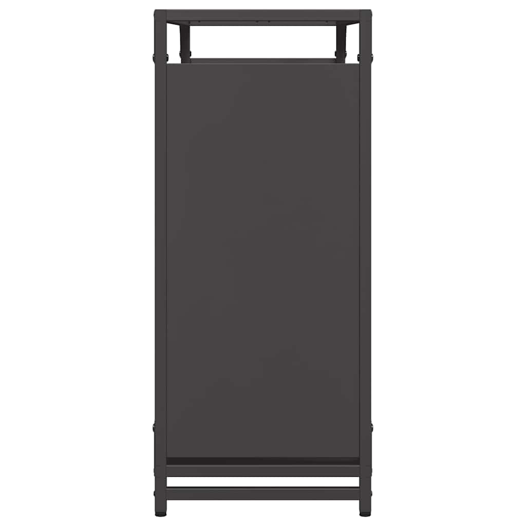 Brennholzregal Schwarz 90x28x65 cm Kaltgewalzter Stahl