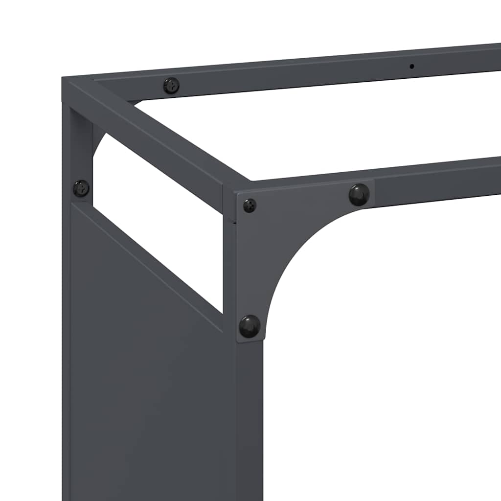 Brennholzregal Anthrazit 90x28x65 cm Kaltgewalzter Stahl