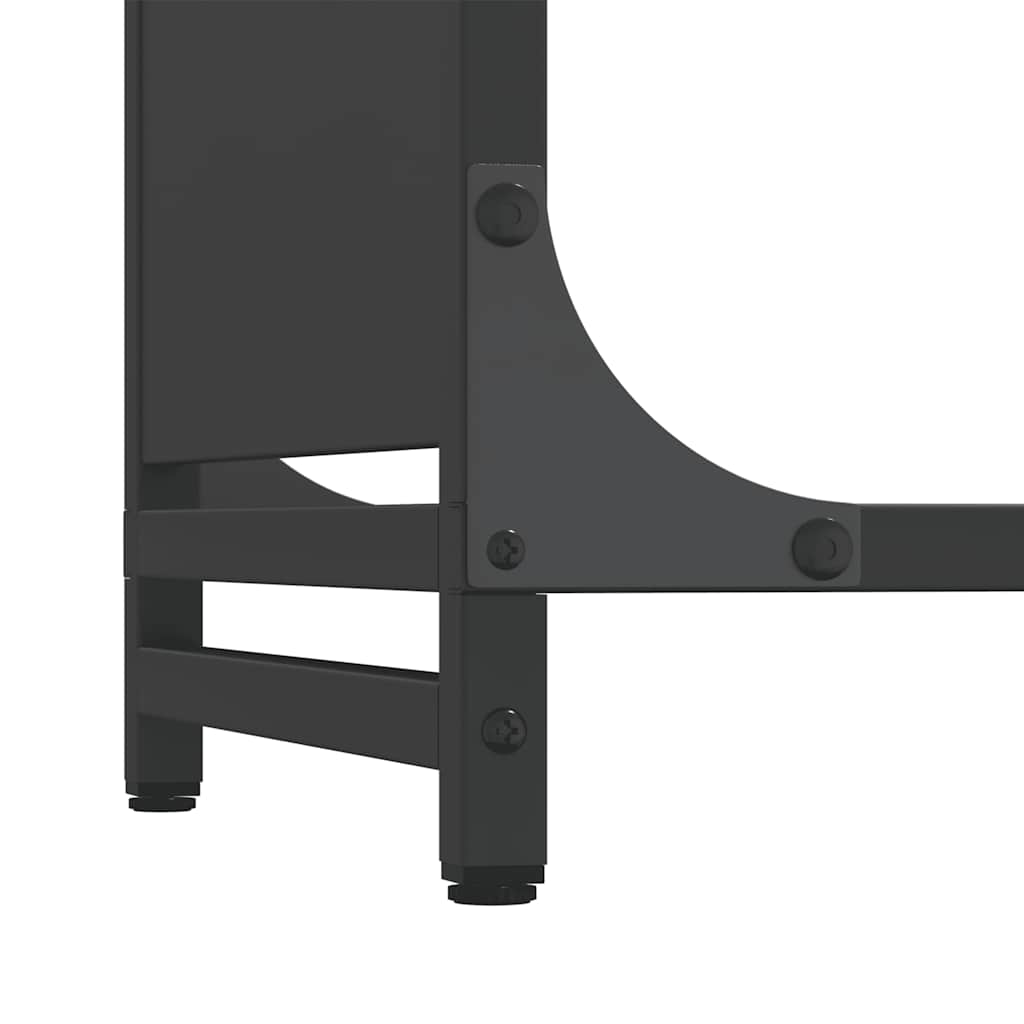 Brennholzregal Schwarz 44x28x90 cm Kaltgewalzter Stahl