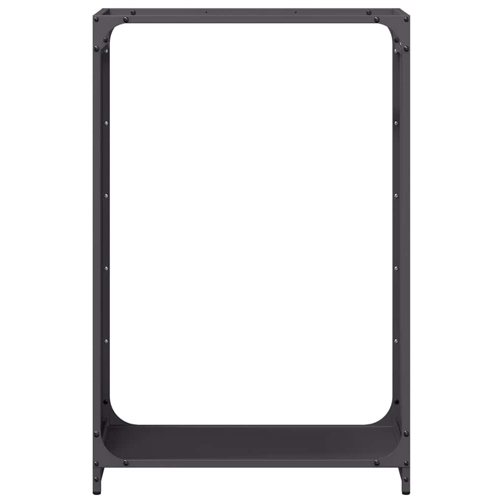 Brennholzregal Schwarz 60x28x90 cm Kaltgewalzter Stahl