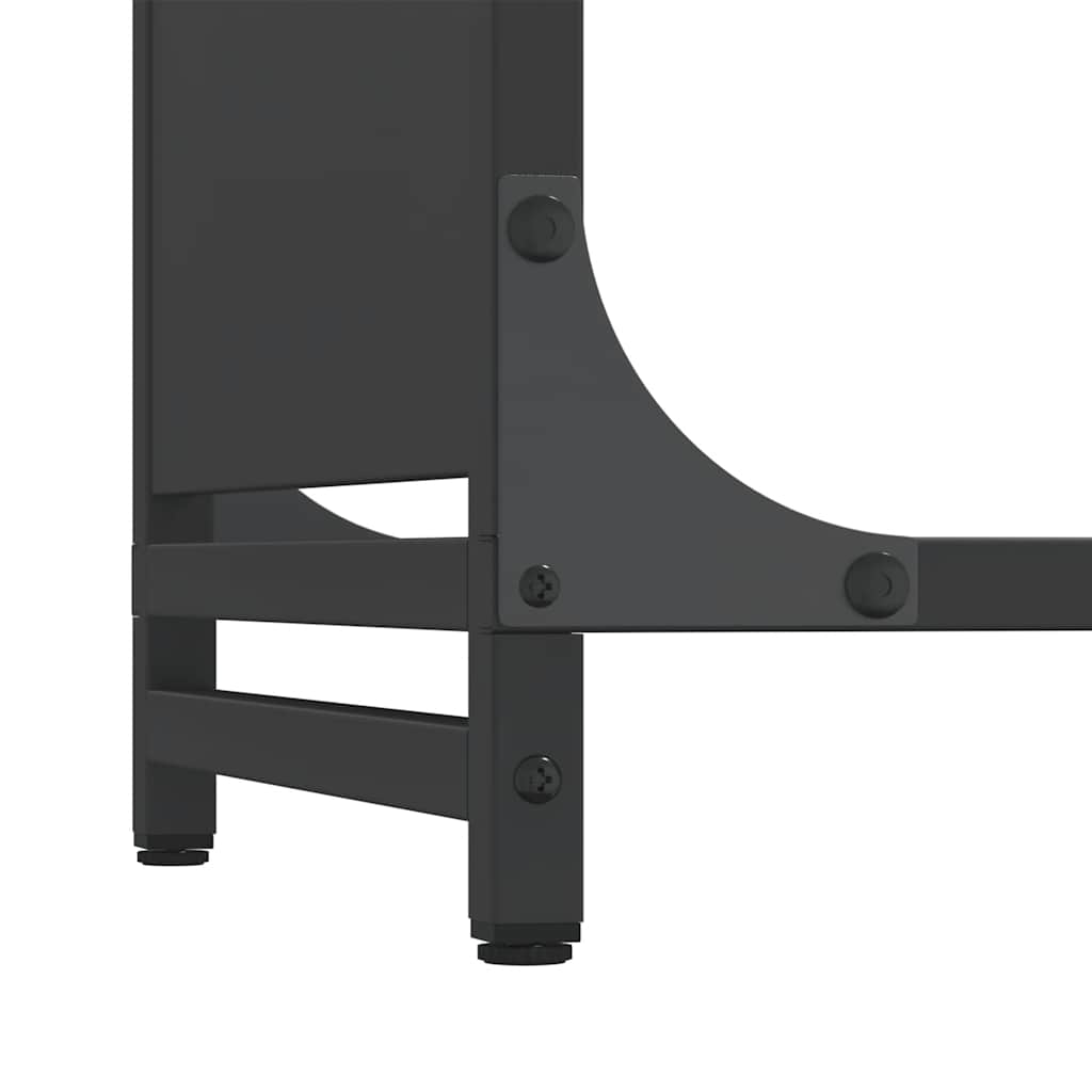 Brennholzregal Schwarz 60x28x90 cm Kaltgewalzter Stahl