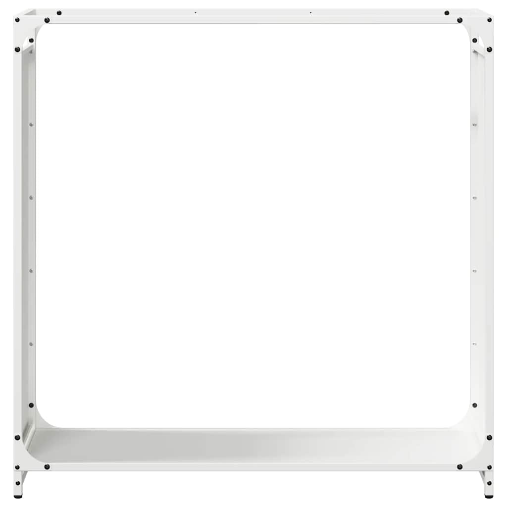 Brennholzregal Weiß 90x28x90 cm Kaltgewalzter Stahl