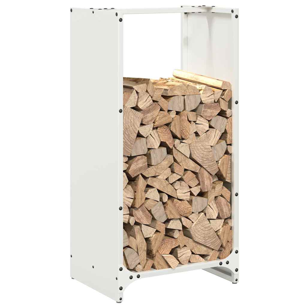 Brennholzregal Weiß 40x30x80 cm Kaltgewalzter Stahl
