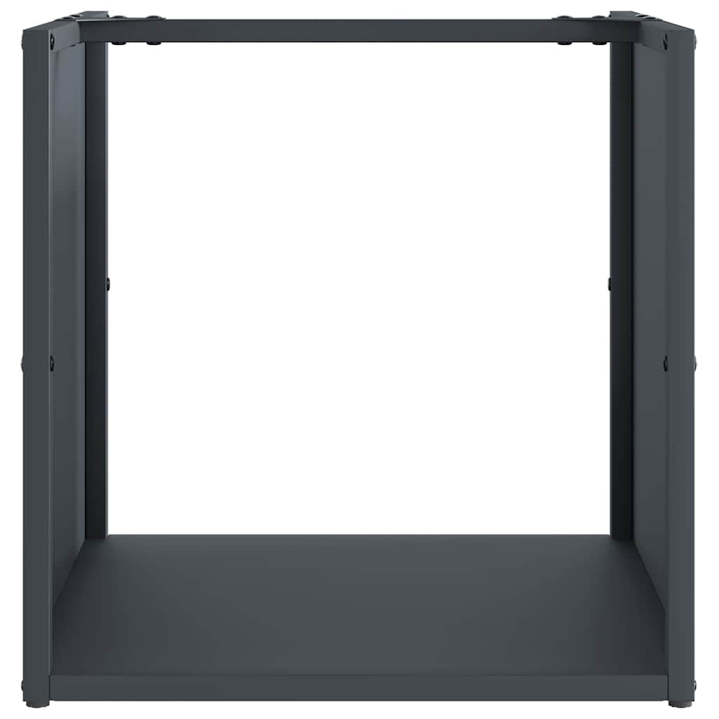 Brennholzregal Anthrazit 40x40x40 cm Kaltgewalzter Stahl