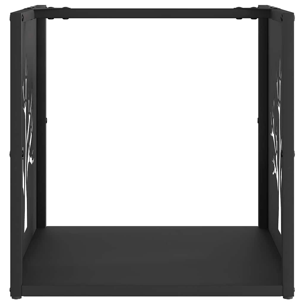 Brennholzregal Schwarz 40x40x40 cm Kaltgewalzter Stahl