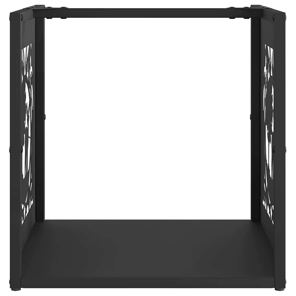 Brennholzregal Schwarz 40x40x40 cm Kaltgewalzter Stahl