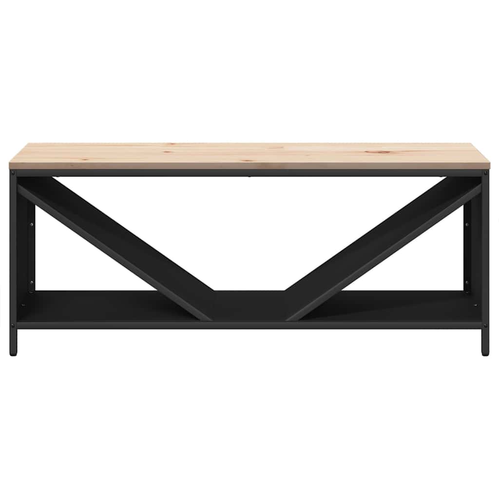 Brennholzregal mit Holzplatte Schwarz 100,5x35,5x40 cm