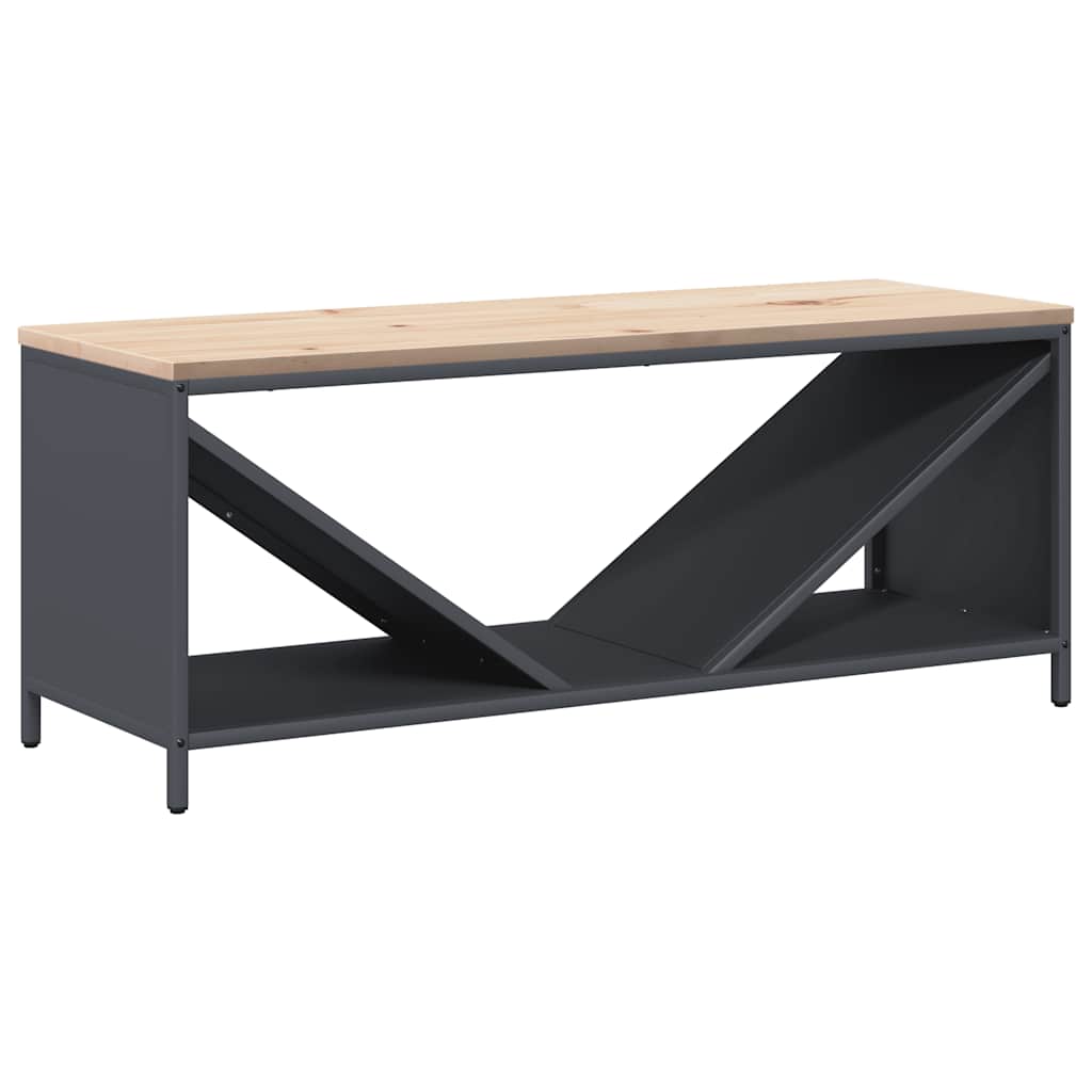 Brennholzregal mit Holzplatte Anthrazit 100,5x35,5x40 cm