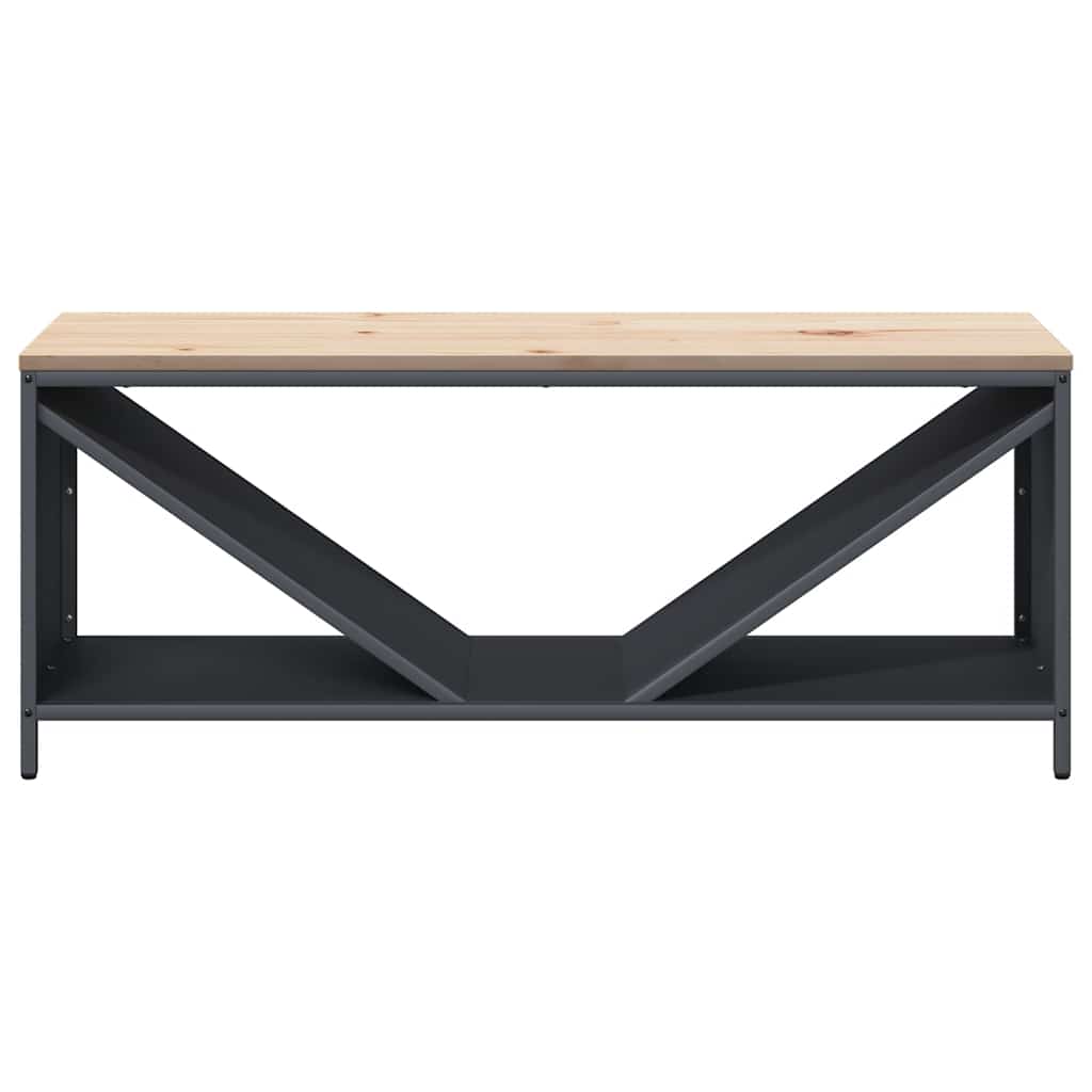 Brennholzregal mit Holzplatte Anthrazit 100,5x35,5x40 cm