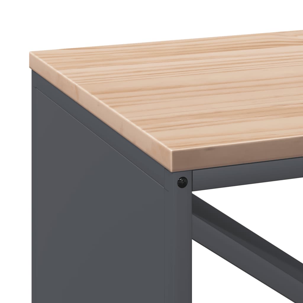 Brennholzregal mit Holzplatte Anthrazit 100,5x35,5x40 cm