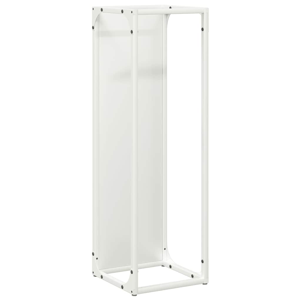 Brennholzregal Weiß 25x25x80 cm Kaltgewalzter Stahl