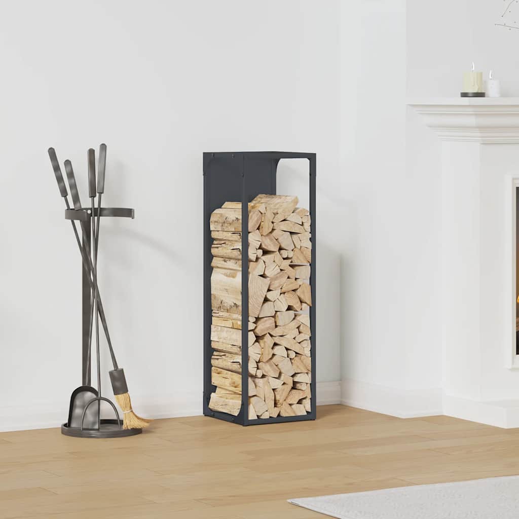 Brennholzregal Anthrazit 25x25x80 cm Kaltgewalzter Stahl