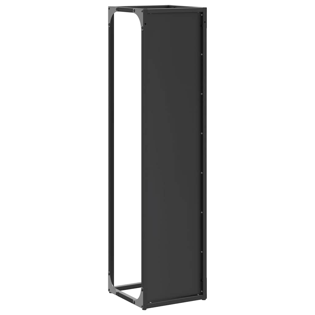 Brennholzregal Schwarz 25x25x100 cm Kaltgewalzter Stahl