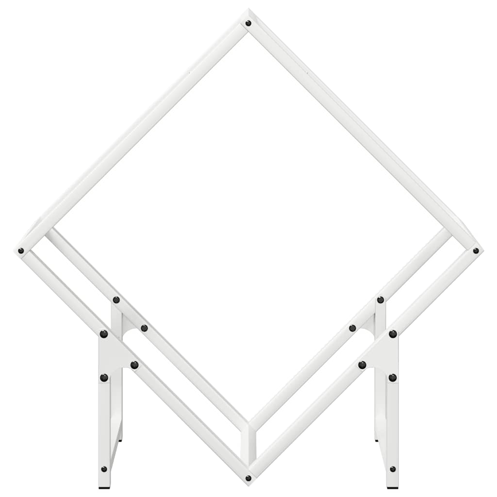 Brennholzregal Weiß 60x25x60 cm Kaltgewalzter Stahl