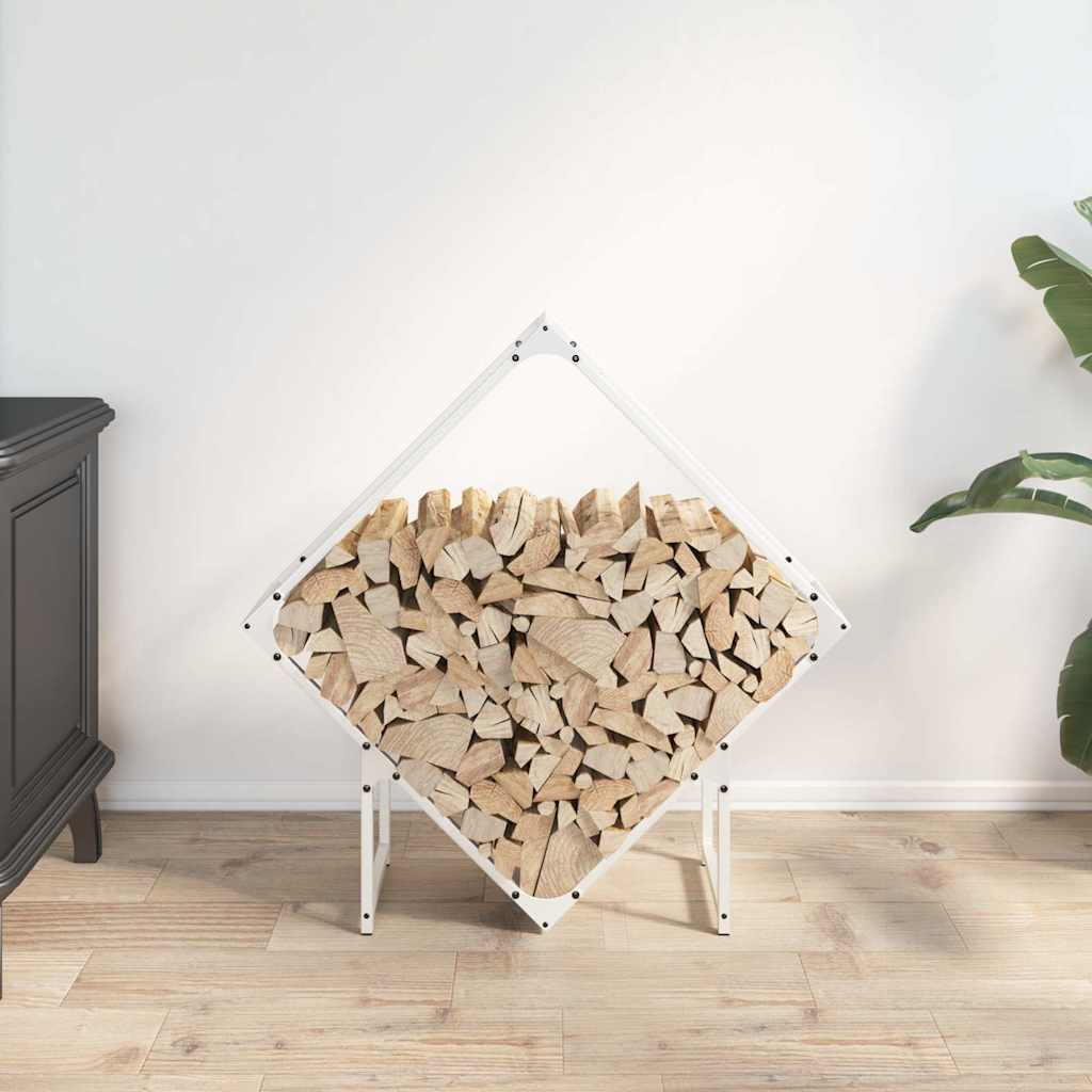 Brennholzregal Weiß 80x25x80 cm Kaltgewalzter Stahl