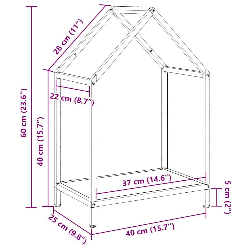 Brennholzregal Weiß 40x25x60 cm Kaltgewalzter Stahl