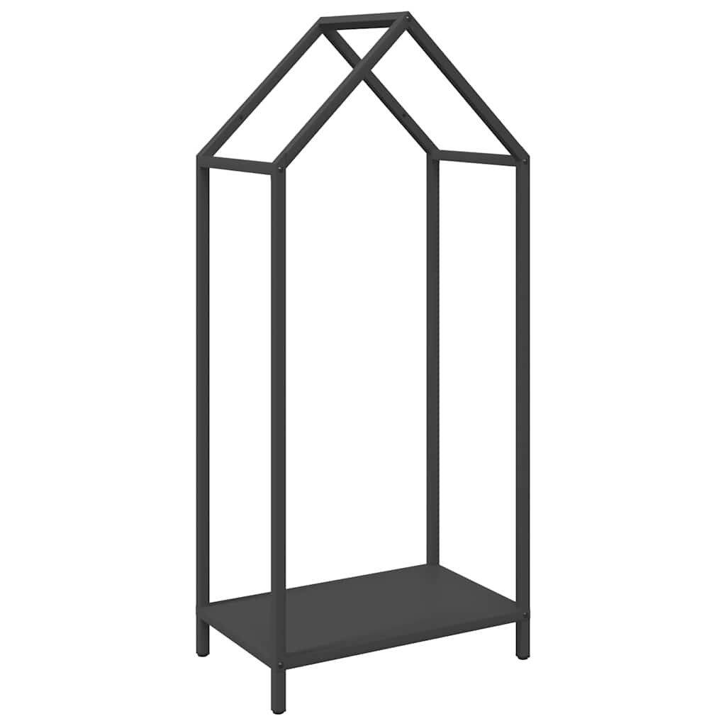 Brennholzregal Schwarz 40x25x90 cm Kaltgewalzter Stahl