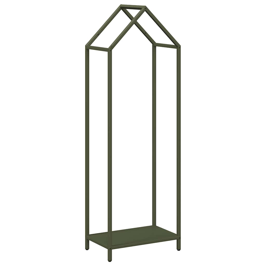 Brennholzregal Olivgrün 40x25x120 cm Kaltgewalzter Stahl