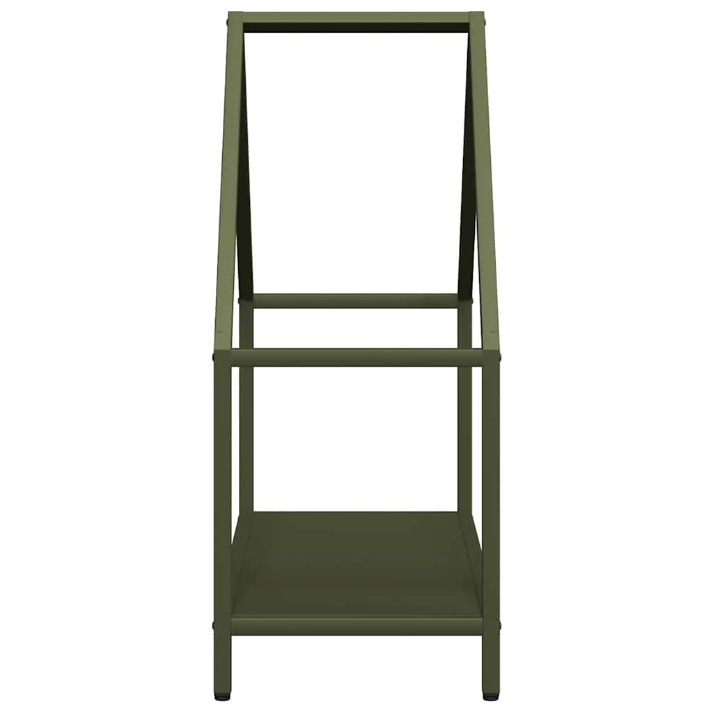 Brennholzregal Olivgrün 60x25x60 cm Kaltgewalzter Stahl