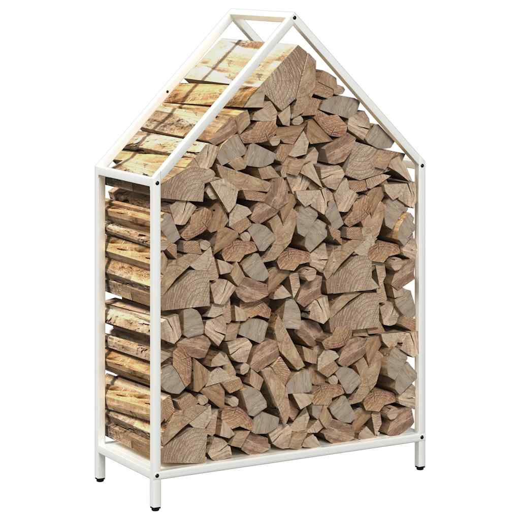Brennholzregal Weiß 60x25x90 cm Kaltgewalzter Stahl