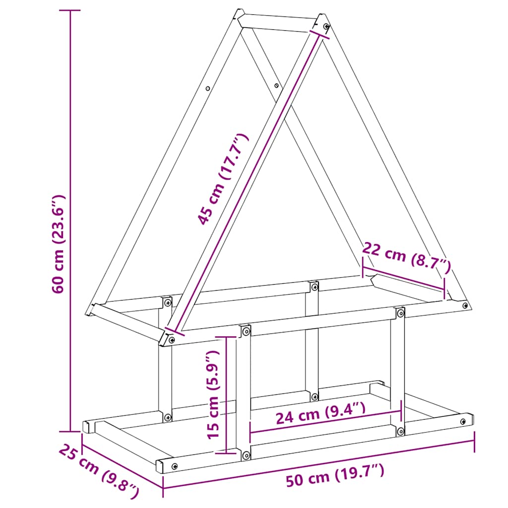 Brennholzregal Weiß 50x25x60 cm Kaltgewalzter Stahl