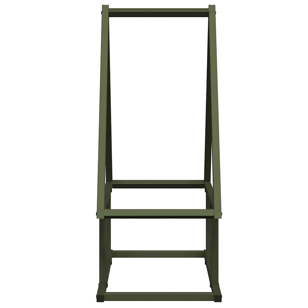 Brennholzregal Olivgrün 50x25x60 cm Kaltgewalzter Stahl