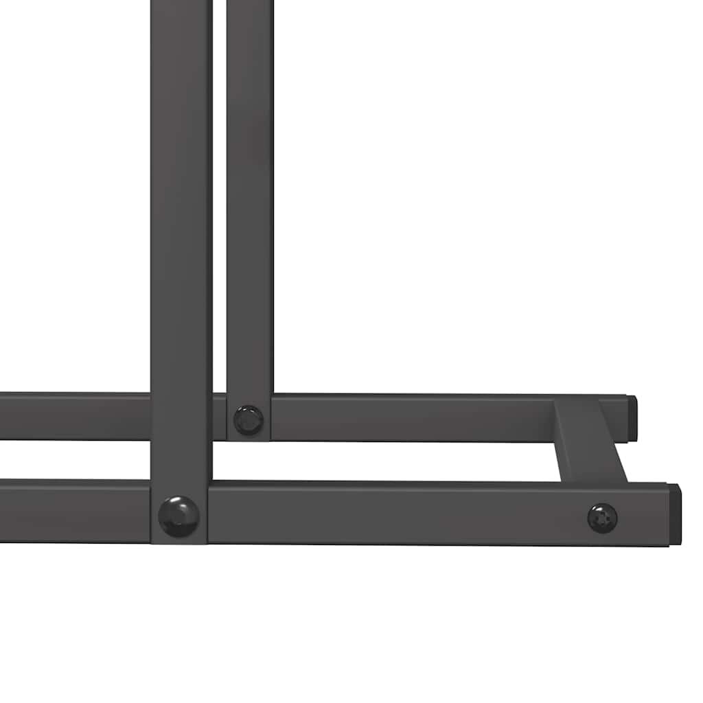 Brennholzregal Schwarz 80x25x90 cm Kaltgewalzter Stahl
