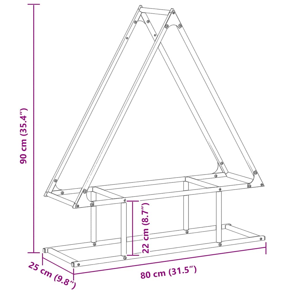 Brennholzregal Anthrazit 80x25x90 cm Kaltgewalzter Stahl