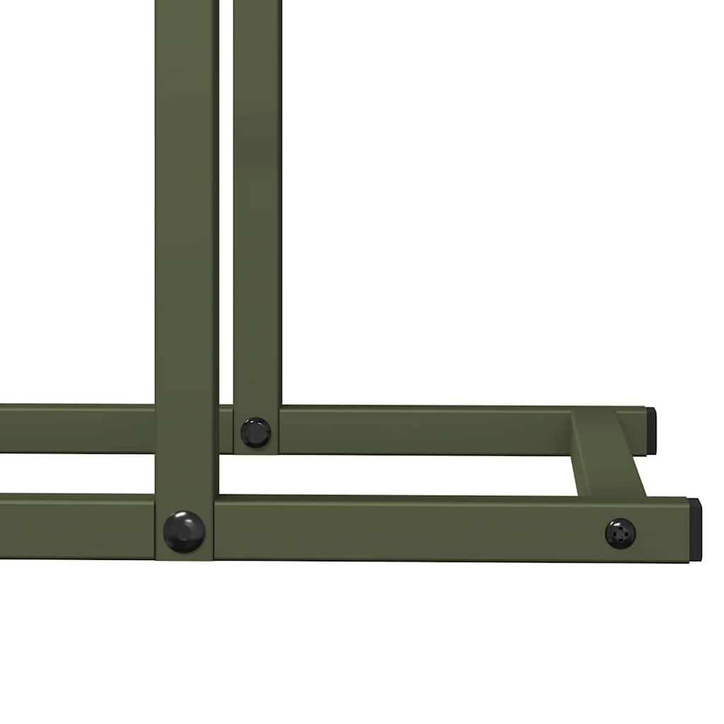 Brennholzregal Olivgrün 80x25x90 cm Kaltgewalzter Stahl