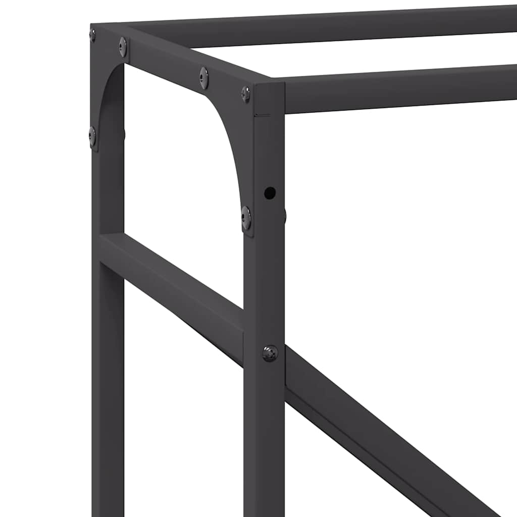 Brennholzregal Schwarz 40x25x100 cm Kaltgewalzter Stahl