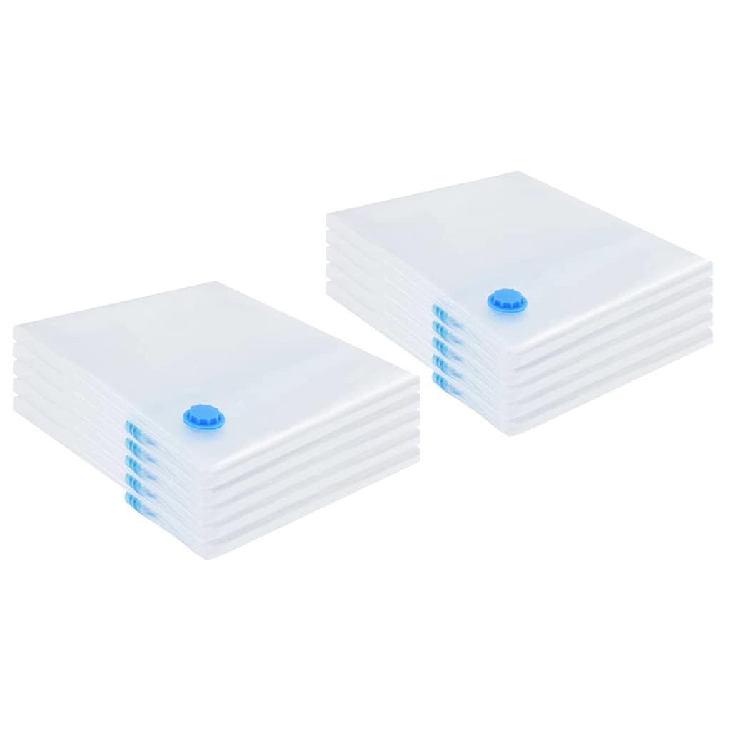 Aufbewahrungstaschen 10 pcs Transparent und Blau 100 x 80 cm