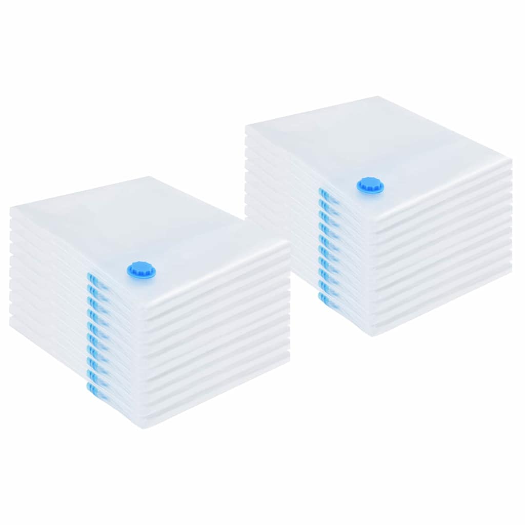 Sacs de rangement 20 pcs transparents et bleus 100 x 80 cm