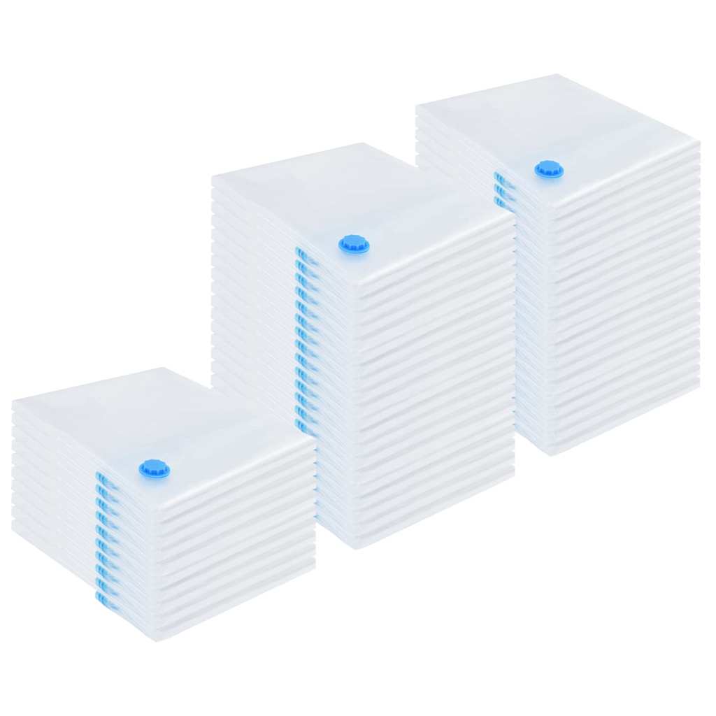 Sacs de rangement 50 pcs Transparent et Bleu 100 x 80 cm