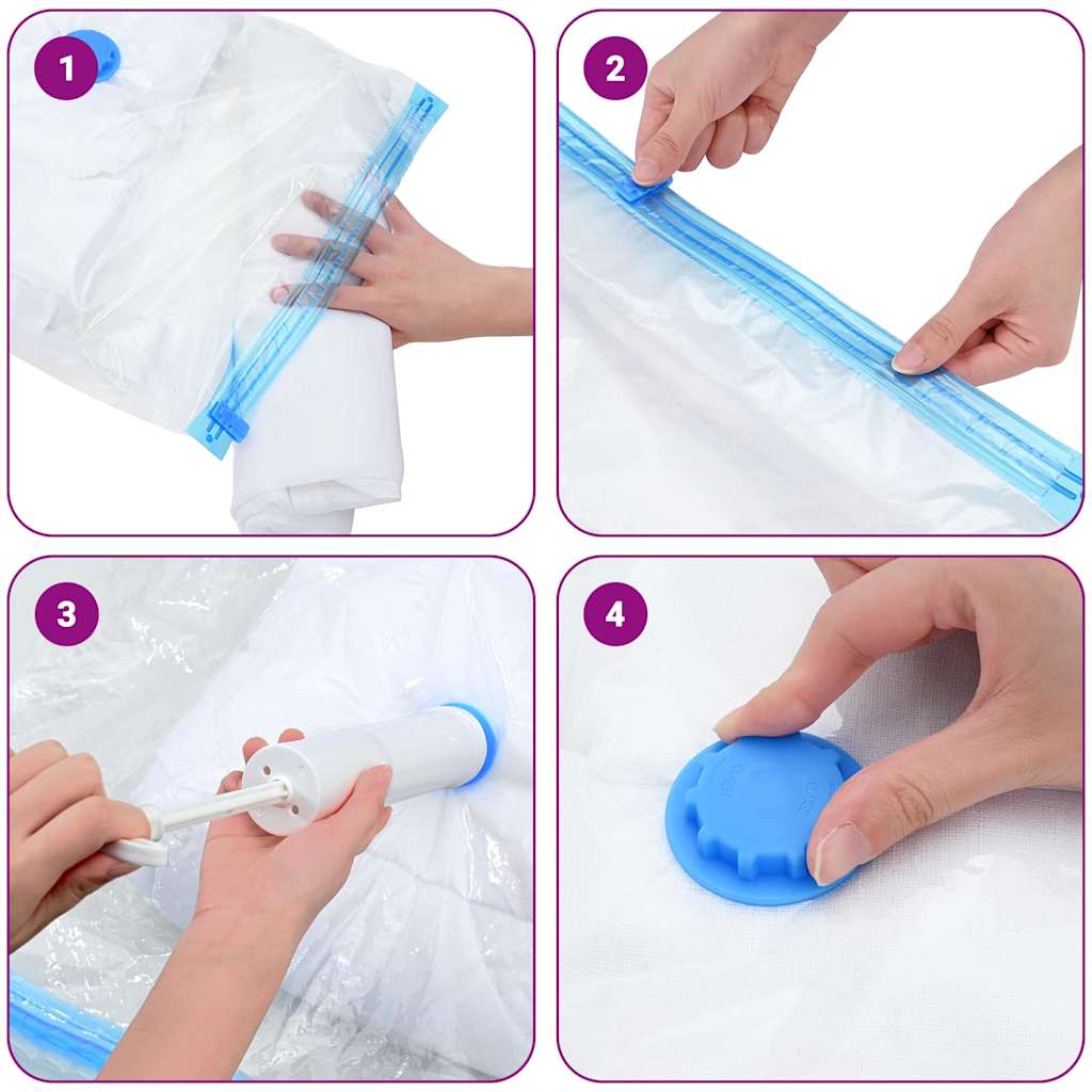 Sacs de rangement 50 pcs Transparent et Bleu 100 x 80 cm