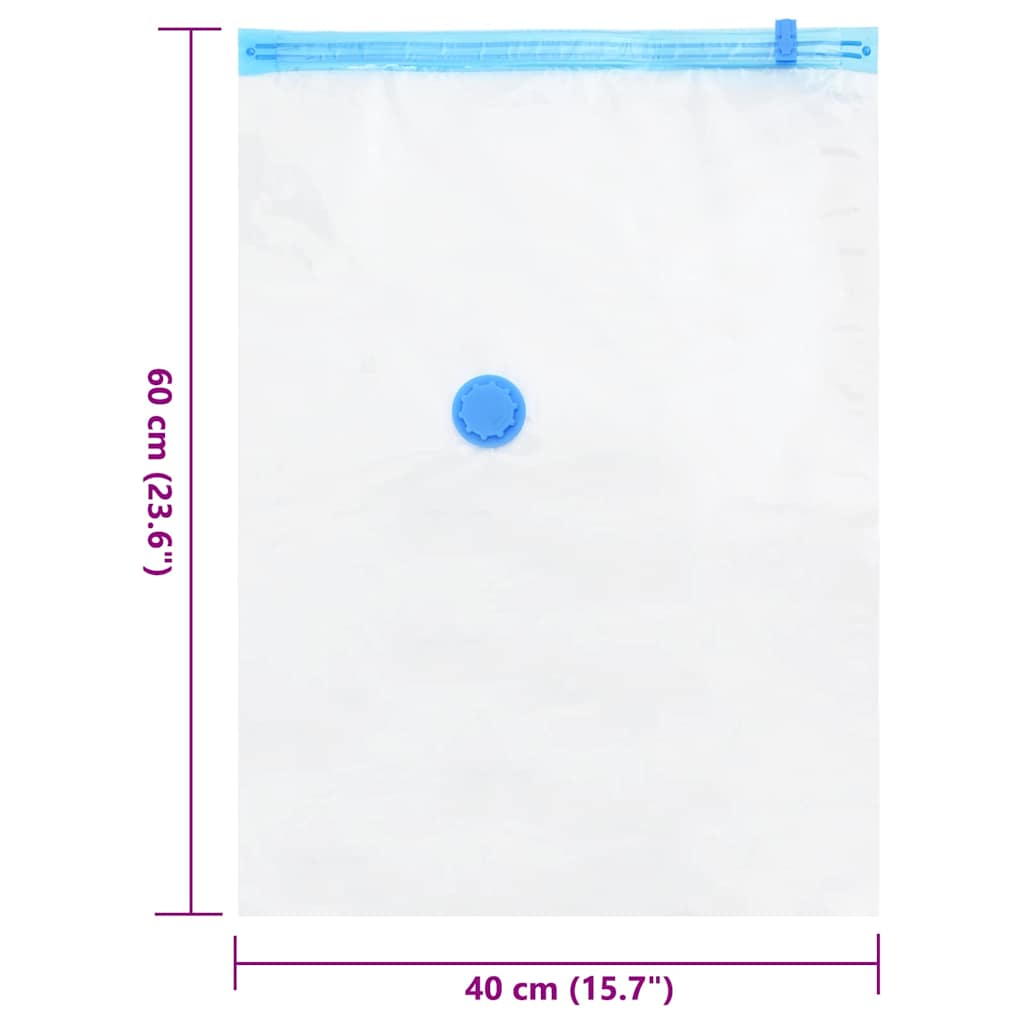 Sacs de rangement 5 pcs Transparent et Bleu 60 x 40 cm