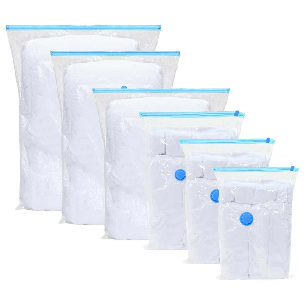 Storage Bags 10 pcs Transparent and Blue 130 x 100 cm