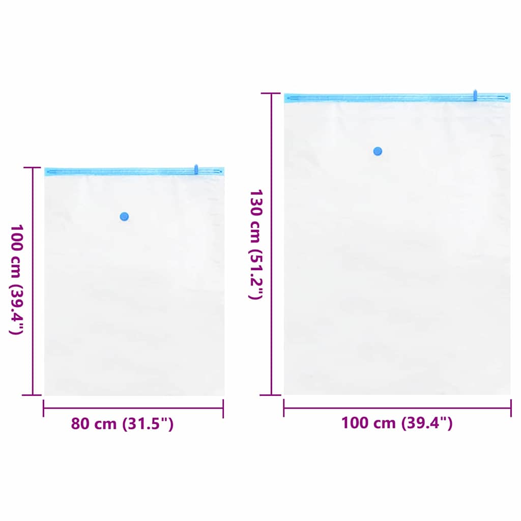 Sacs de rangement sous vide avec mémoire 5 pcs 130 x 100 cm