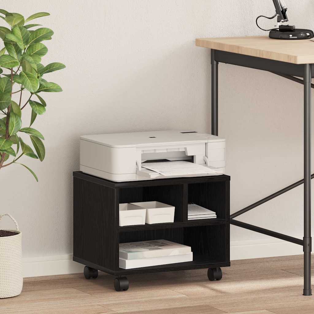 Printer Stand Black Oak Finish 41 x 32 x 33.5 cm