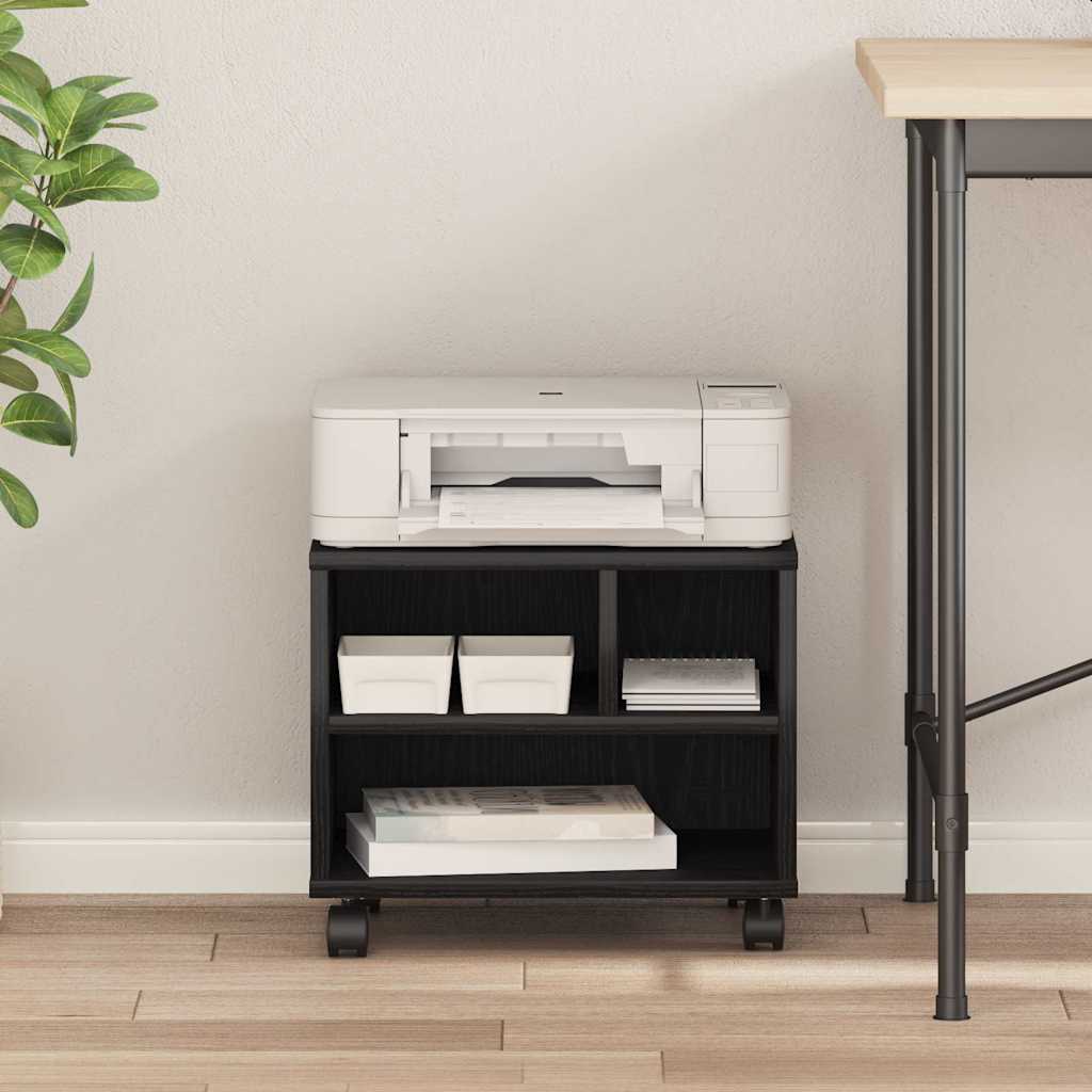 Printer Stand Black Oak Finish 41 x 32 x 33.5 cm