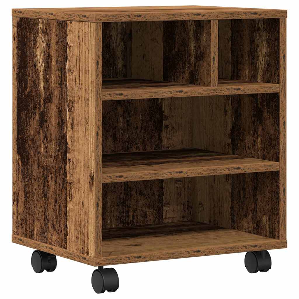 Support d'imprimante en bois recyclé 41 x 32 x 48 cm, panneau de particules