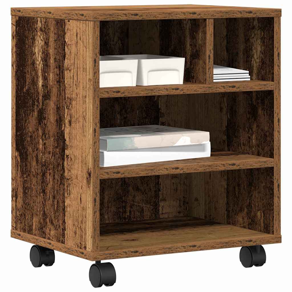 Support d'imprimante en bois recyclé 41 x 32 x 48 cm, panneau de particules