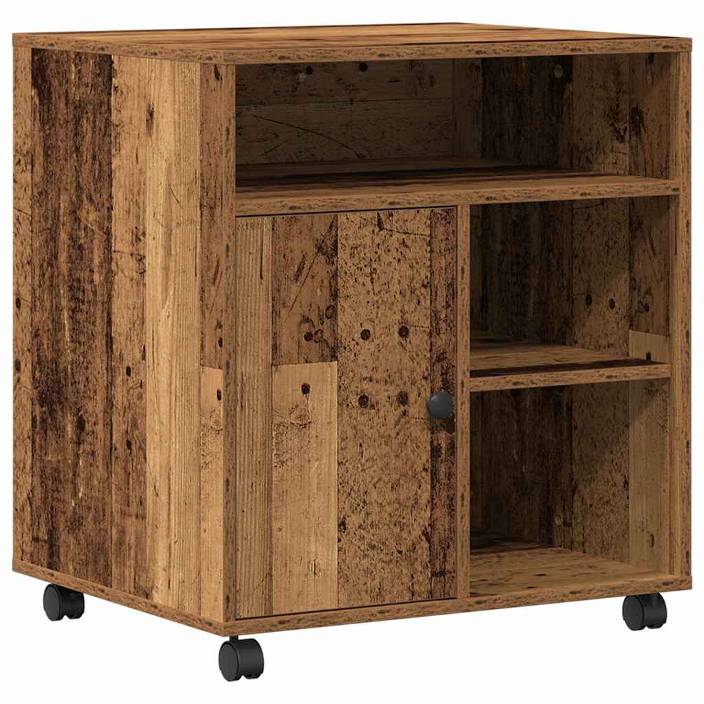 Support d'imprimante bois recyclé 60 x 50 x 67 cm bois composite