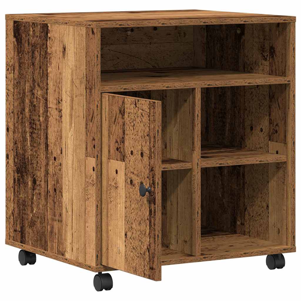 Support d'imprimante bois recyclé 60 x 50 x 67 cm bois composite