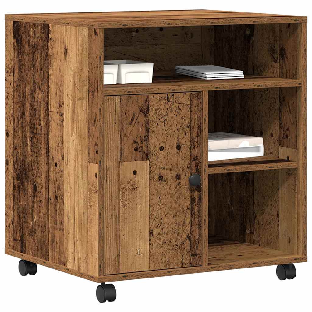 Support d'imprimante bois recyclé 60 x 50 x 67 cm bois composite