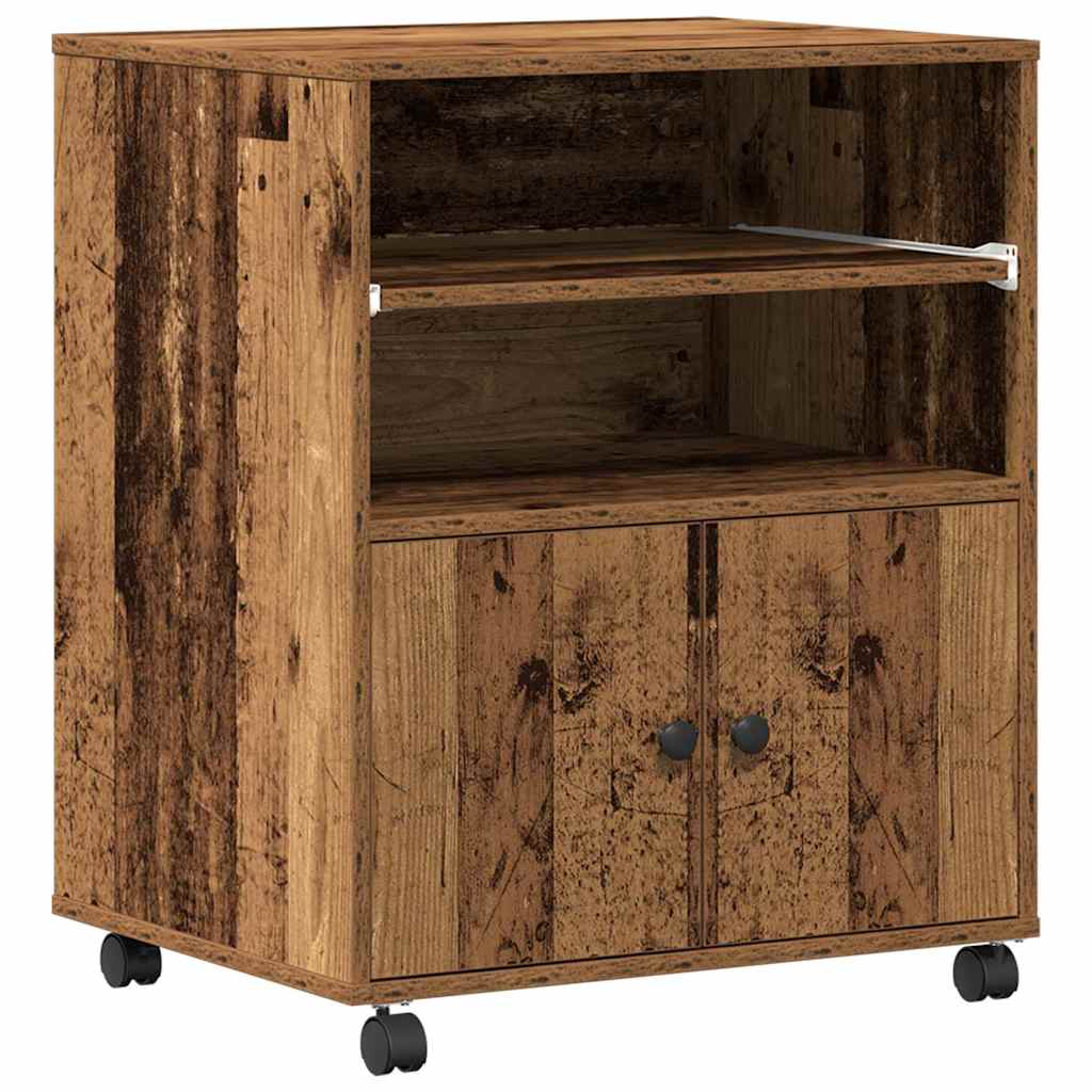 Meuble d'imprimante en bois recyclé 60 x 48 x 74 cm bois d'ingénierie