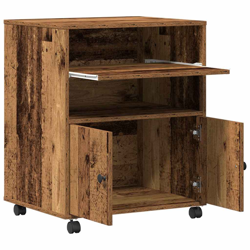 Meuble d'imprimante en bois recyclé 60 x 48 x 74 cm bois d'ingénierie
