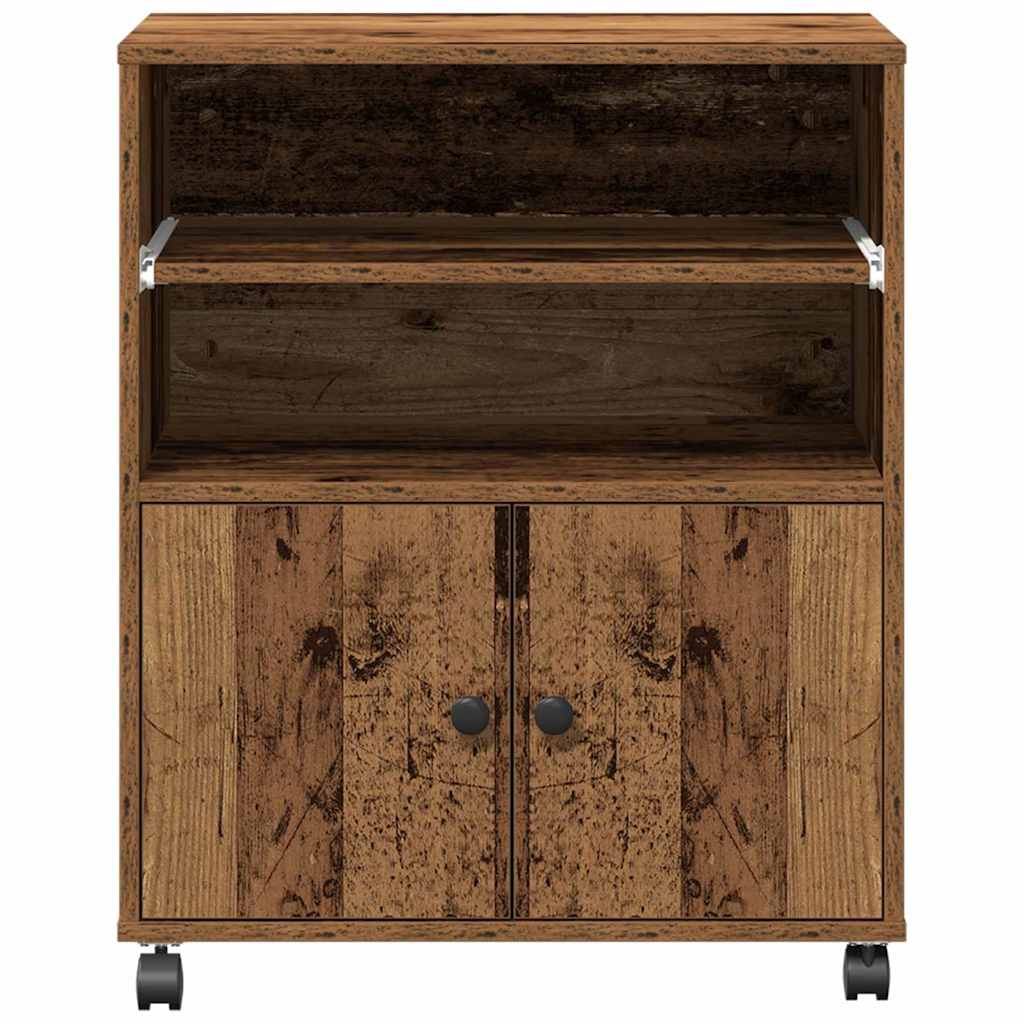 Meuble d'imprimante en bois recyclé 60 x 48 x 74 cm bois d'ingénierie