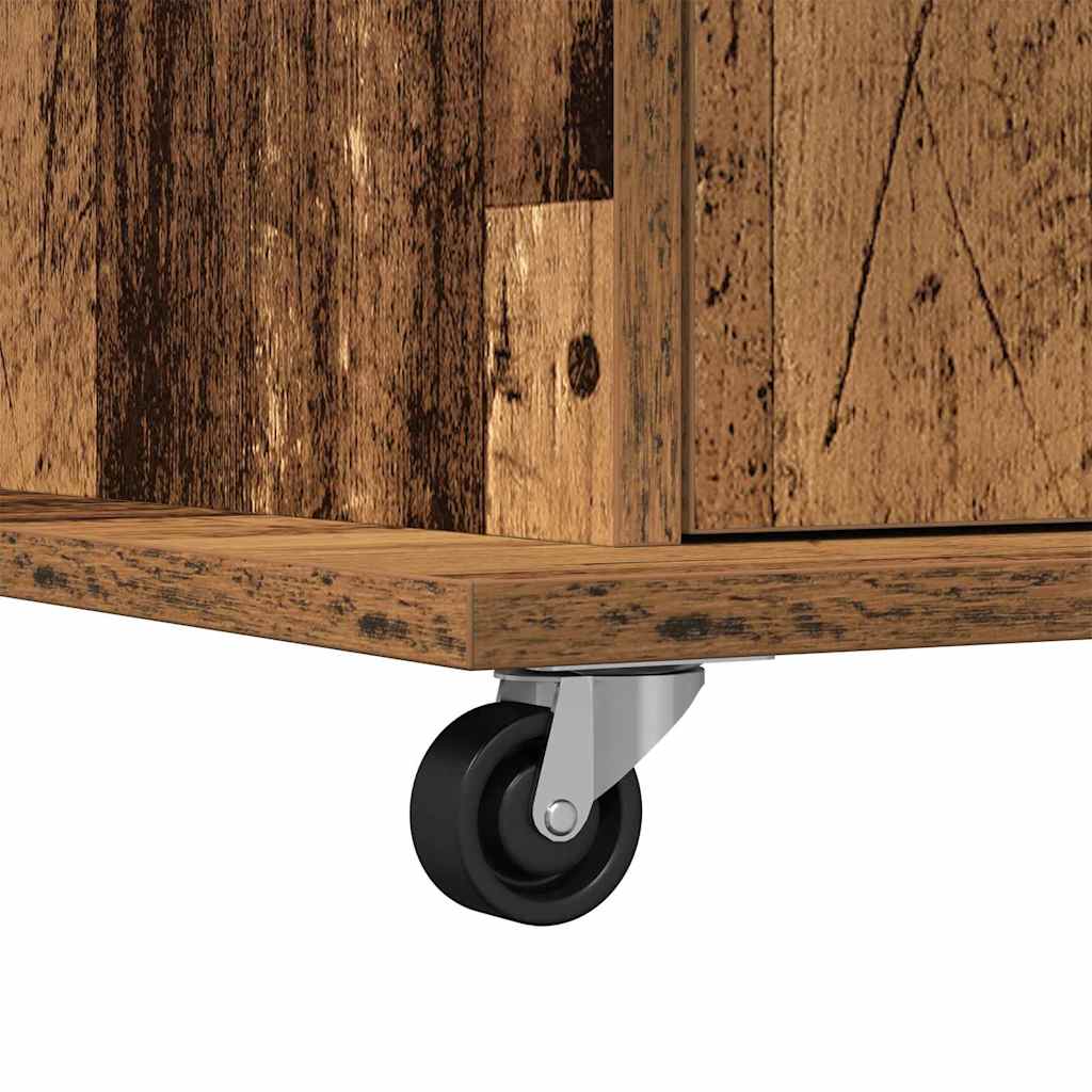 Podium with Drawers Reclaimed Wood 55 x 55 x 107 cm Wood-based material