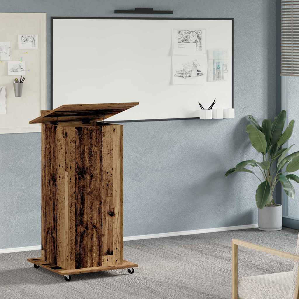 Podium with Drawers Reclaimed Wood 55 x 55 x 107 cm Wood-based material